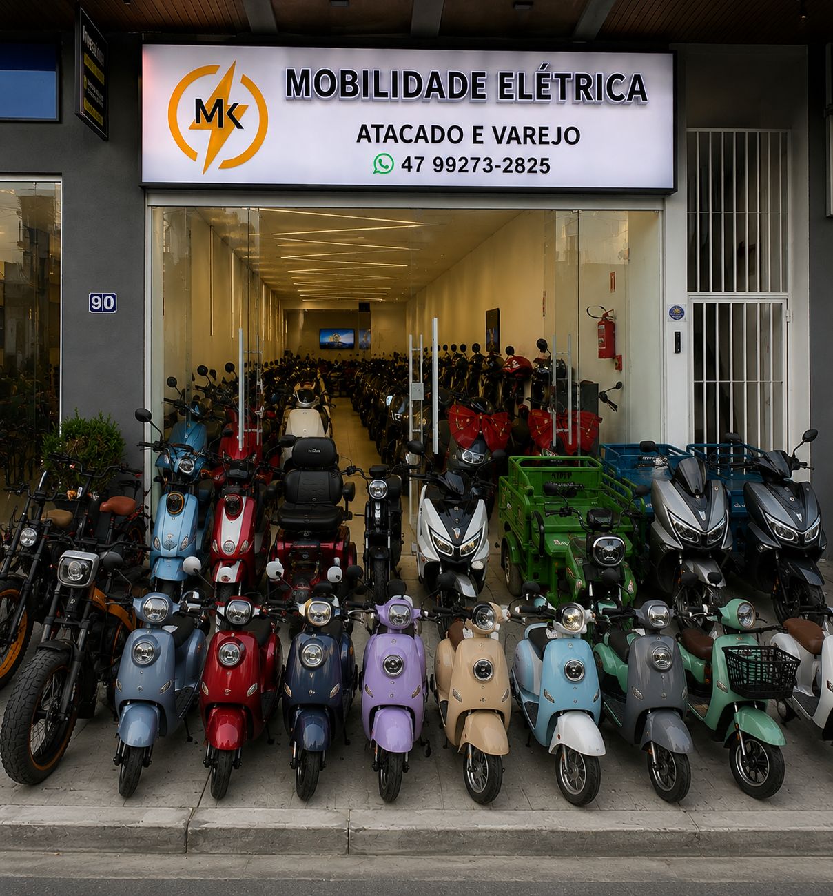 Scooters e motos elétricas MK Mobilidade Elétrica